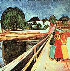 Girls on a Bridge by Edvard Munch